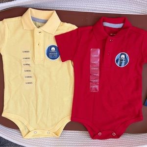 Set of 2 baby polos bodysuits (6-9m)